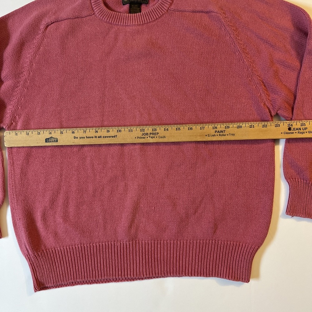 Eddie Bauer Men's XL VTG Tag Chunky Knit Crewneck Sweatshirt Mauve - Picture 9 of 11